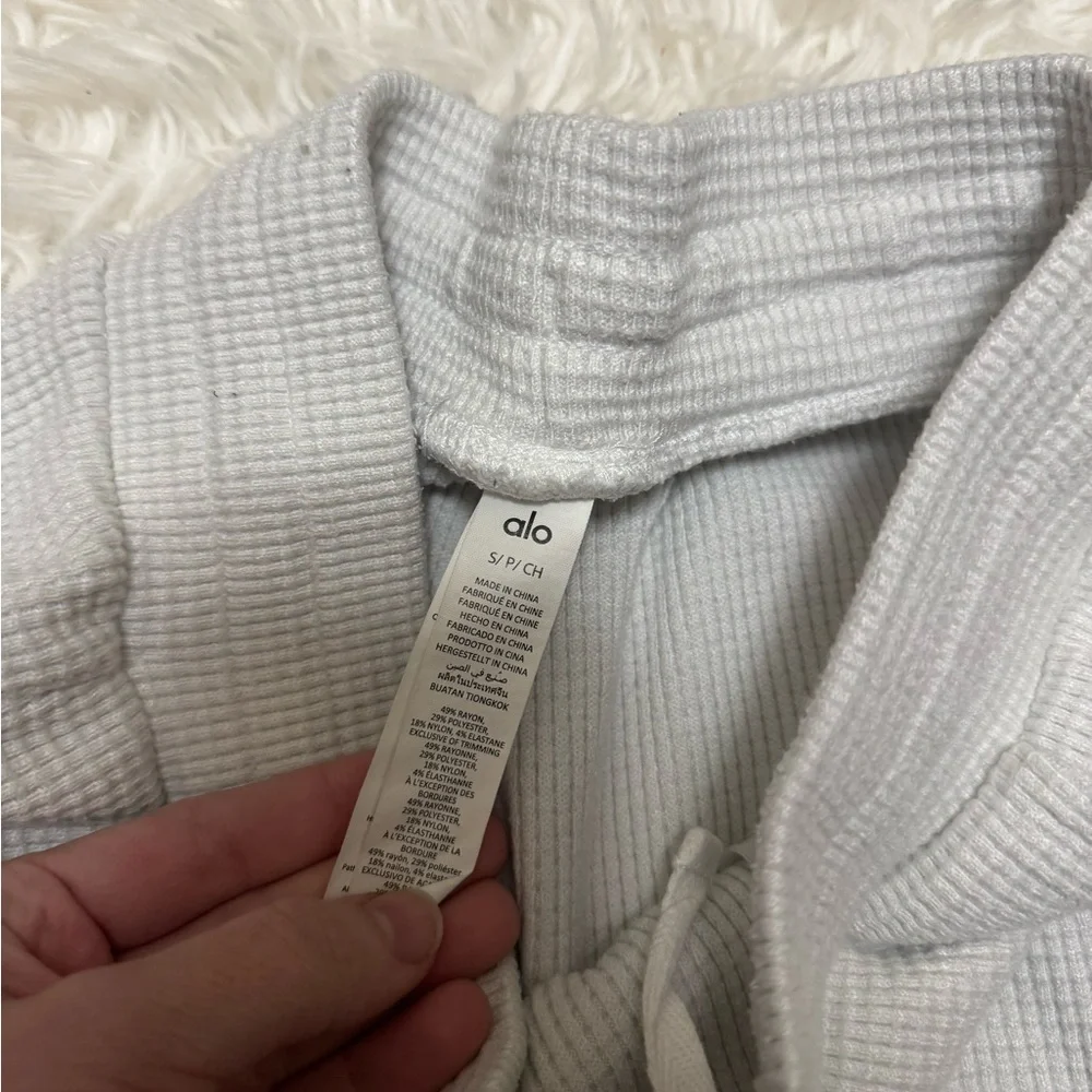 ALO Yoga Waffle Weekend Escape Jogger In Ivory Alo Yoga Joggers - Picture 4 of 6